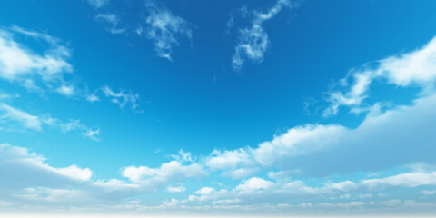 抜け感のある青空と雲の背景素材
