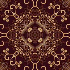 Mandala ornament with batik style motif