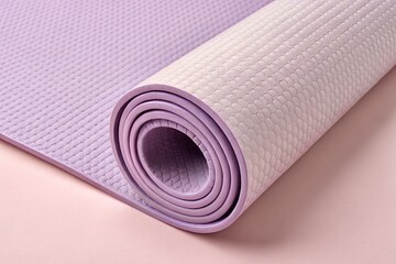 Yoga mat mockup with flat unrolled design and blank surface top view