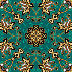 Mandala ornament with batik style motif