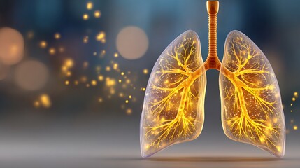 Luminous lungs glowing vitality ethereal anatomy