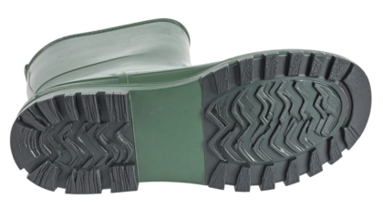 Durable green rain boot sole
