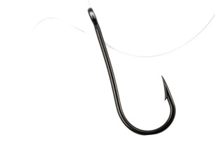 Sharp fishing hook close-up