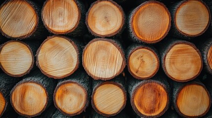 Stacked wood logs with natural texture.