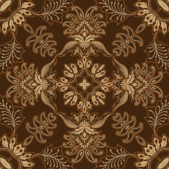 Mandala ornament with batik style motif