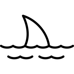 shark icon illustration design with outline