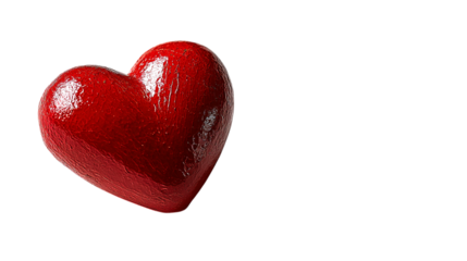 Red heart on black background valentine's day love heart shape romantic heart symbol heart decoration on transparent background