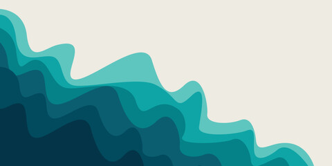 Sea waves layered vector background illustration and sea beach vector illustration.