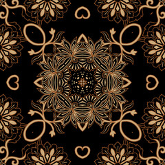 Mandala ornament with batik style motif