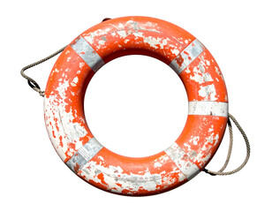 Aged orange life preserver