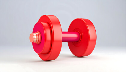 Obraz premium 3D red Dumbbell for weight lifting