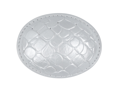 Oval White Leather Patch