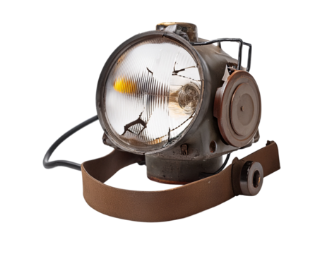 Vintage Headlamp, Damaged Lens