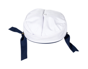 White Sailor Hat with Blue Ties