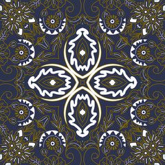 Mandala ornament with batik style motif