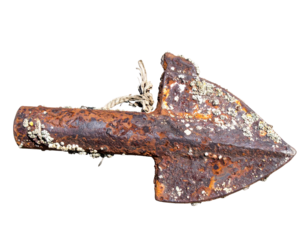 Rusty, aged metal tool