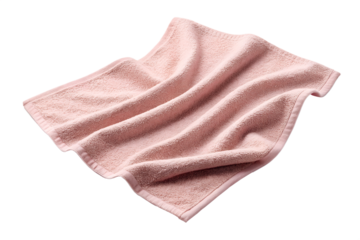 Soft, pink towel isolated on transparent background