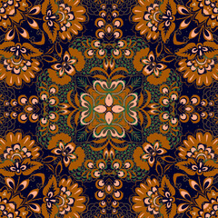 Mandala ornament with batik style motif