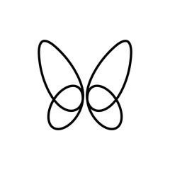 Minimalist Butterfly Line Art, Simple Butterfly Tattoo Design, Black and White Butterfly Outline, Abstract Wings Illustration.