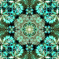 Mandala ornament with batik style motif