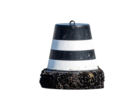 Black and white buoy
