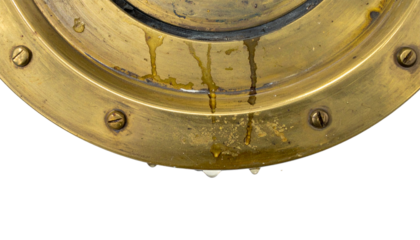 Brass surface with wax drips