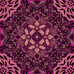 Mandala ornament with batik style motif