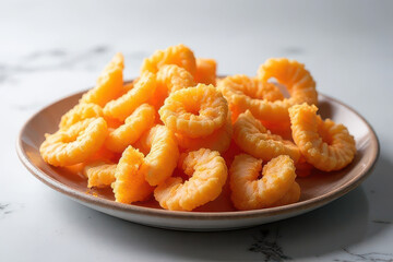Delicious Shrimp Tempura in Cozy Breakfast Corner: Clean Food Photography with Softbox Lighting