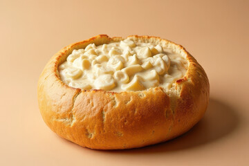 Tempting Clam Chowder Bread Bowl: Botanical Brunch Corner Food Photography