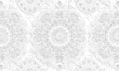 Seamless floral tile patterns combining cultural, modern