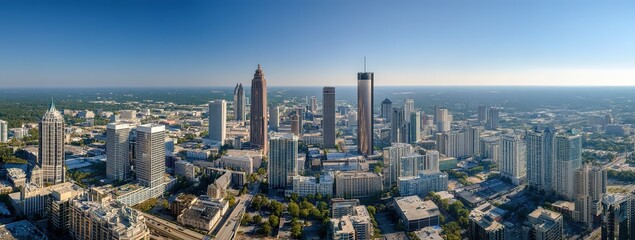 Fototapeta premium Atlanta Cityscape Aerial View