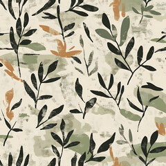 Seamless floral tile patterns combining cultural, modern