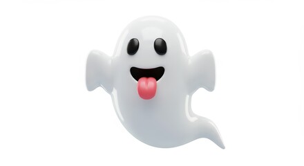Naklejka premium Playful 3D Render of a Mischievous Ghost with Tongue Out