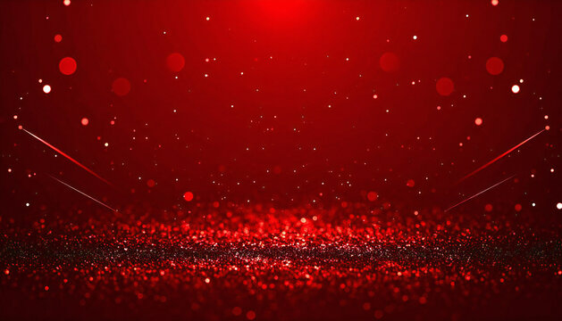 光輝く赤い空間に未来的な背景。中央ライトアップ。Futuristic background with glowing red space. Central illumination.