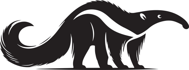 Abstract Anteater Silhouette Vector Design