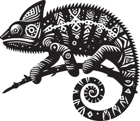 Chameleon Shape Outline in Vector Art