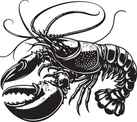 Abstract Lobster Silhouette in Vector Style