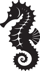 Abstract Seahorse Silhouette in Vector Style