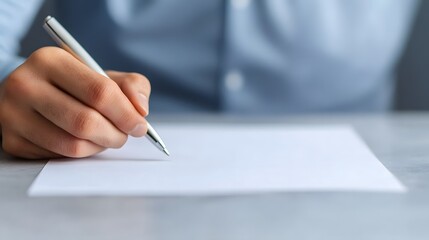 Hand opening a financial document for a bank transaction or investment