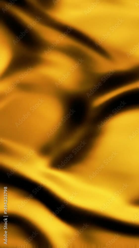 Poster abstract golden fabric flowing with dark shadows in a seamless motion video
