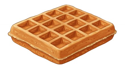Brown square waffle illustration