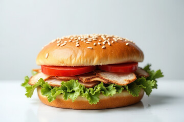Tempting Turkey Club Sandwich Minimalist Food Photography High Resolution