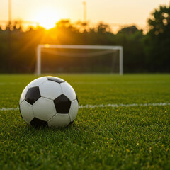 Obraz premium soccer ball on grass