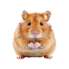Hamsters pet front view full body isolate on white background,