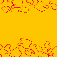 Doodle Fried chicken seamless pattern. fast food background. Fabric or wrapping racy vector print of chicken food design illustration