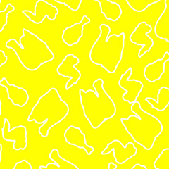 Doodle Fried chicken seamless pattern. fast food background. Fabric or wrapping racy vector print of chicken food design illustration