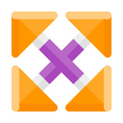 arrows diagonal expand multimedia colored icon