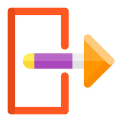 arrow sign out logout colored icon