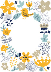 北欧風花柄フレーム