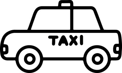 A yellow hand-drawn taxi icon with a 